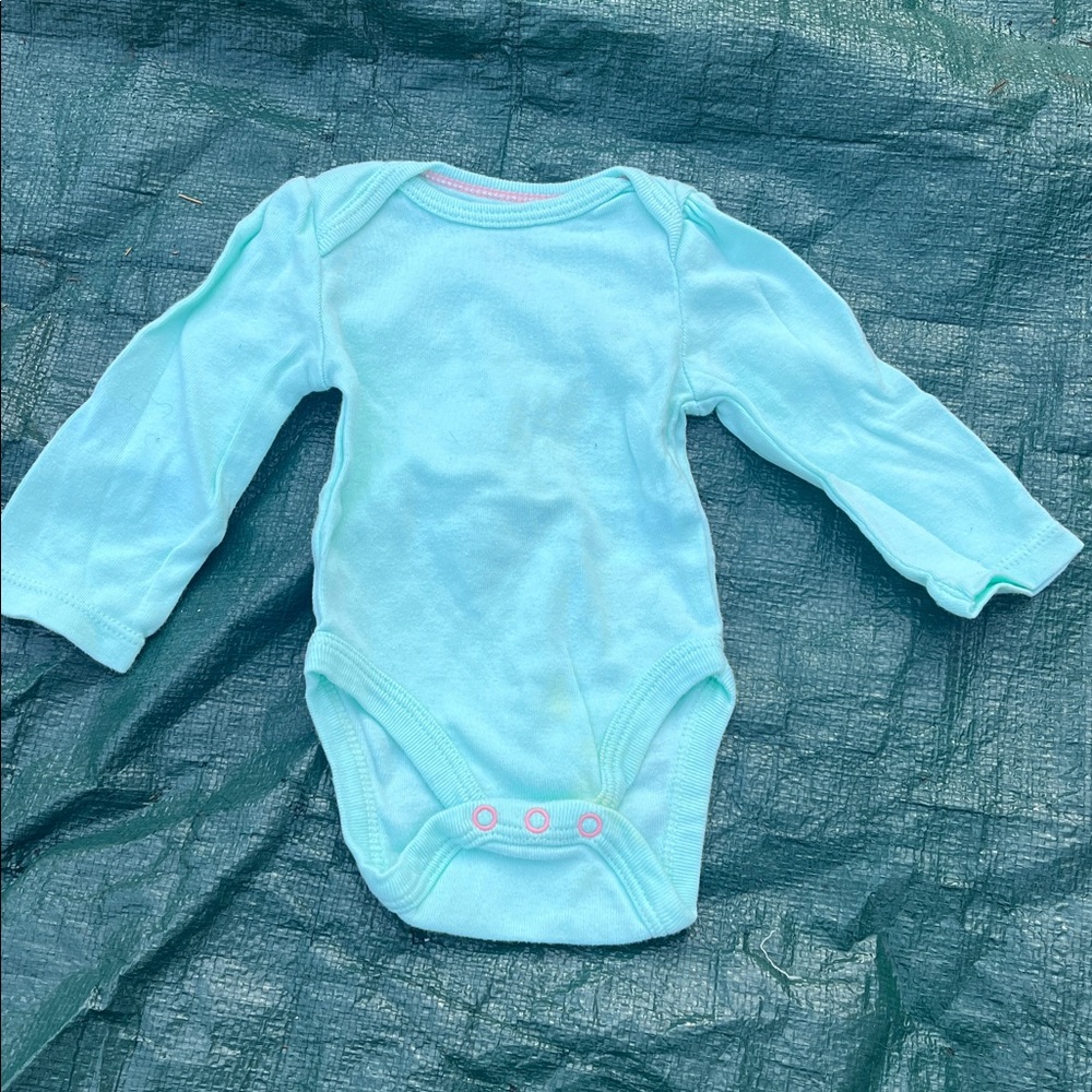 Cloud Island Light Blue Baby Onesie